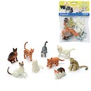 9 assorted plastic pet cat figurines. Age  3+